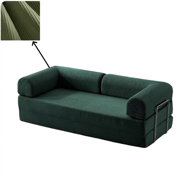 Contemporary Retro Corduroy Modular Sofa Bed – Space-Saving Foldable Floor Sofa with Removable & Washable Covers (Vacuum Compressed Packaging) - Image 1