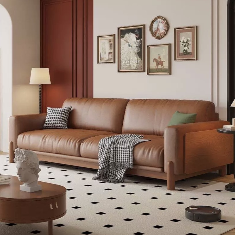 Mid-Century-Modern Solid Wood Sectional for Villas, Apartments, and High-End Living Rooms - Image 1