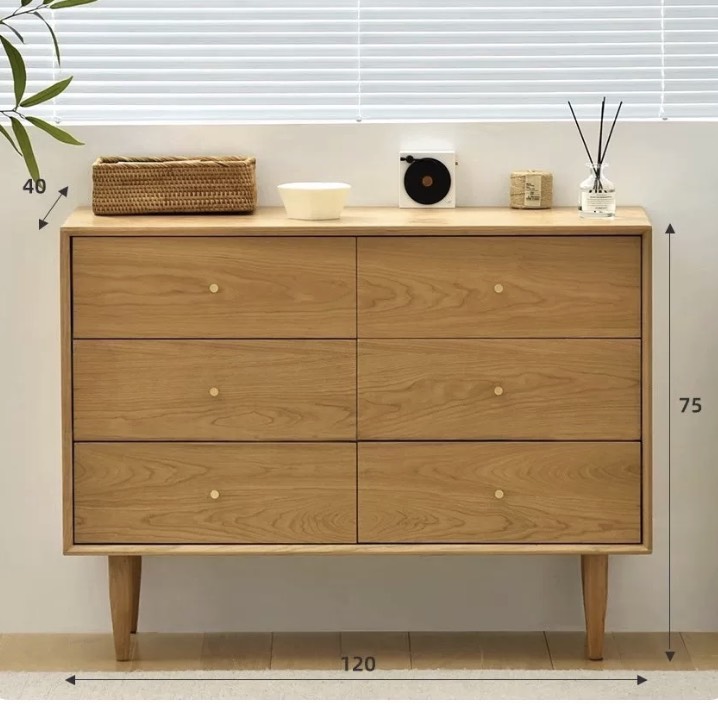 Contemporary Nordic Cherry Wood Multifunctional Cabinet