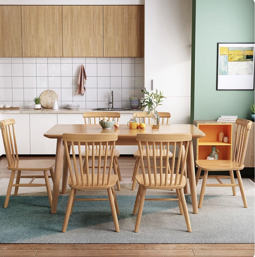 Coastal Solid Timber Dining Table - Scandinavian Style - Image 1