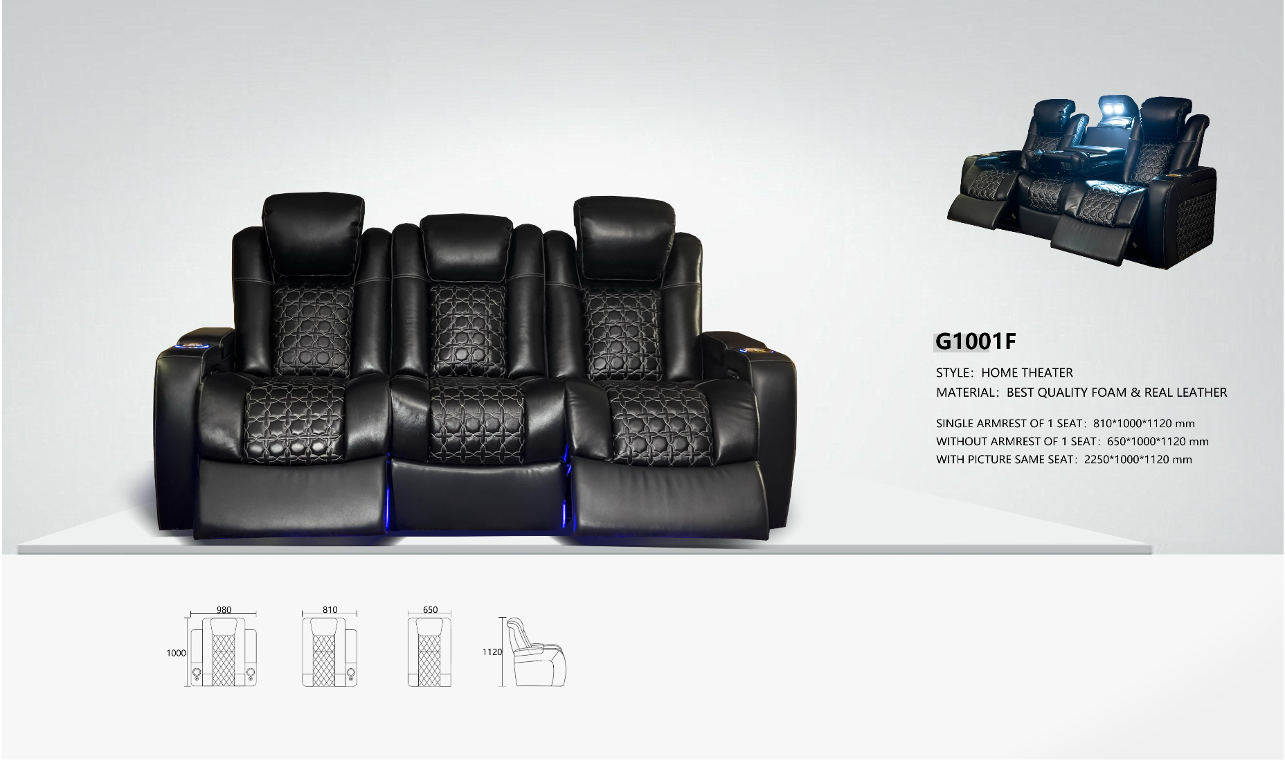 G1001F Home Theatre Recliner - Image 1