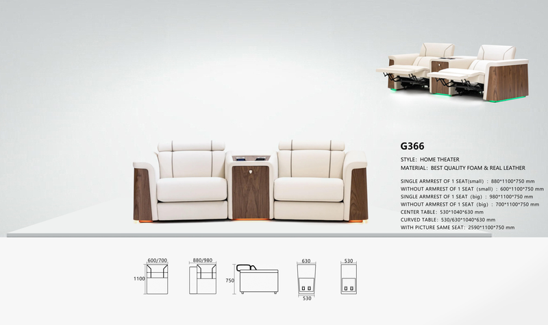 G366 Recliner with Centre Console