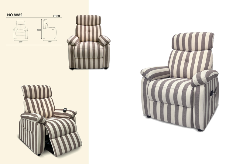 Classic Striped Recliner Chair - Image 1