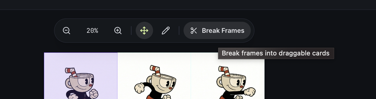 Break Frames Button in SpriteStudio
