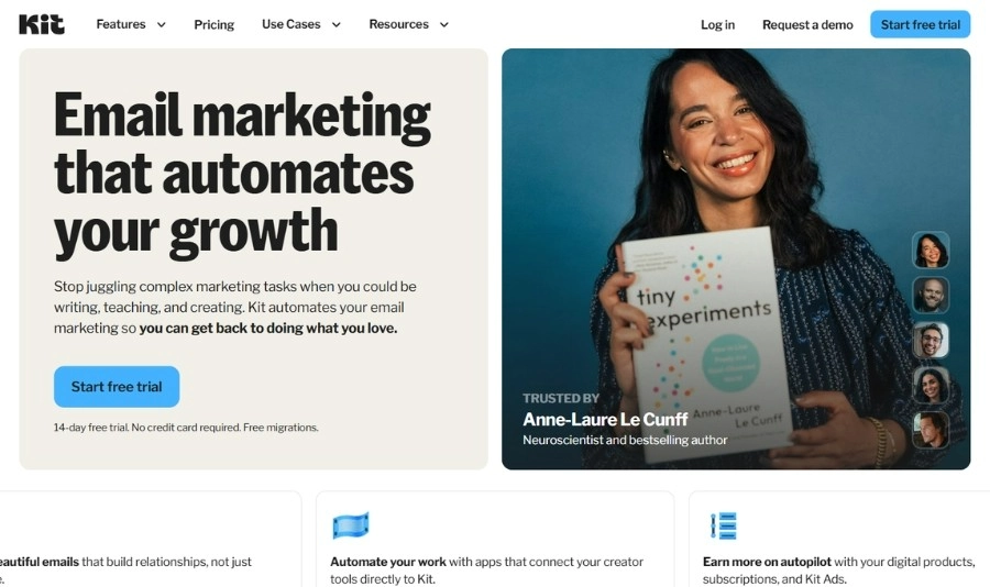 Kit (formerly ConvertKit) is an all-in-one email marketing platform that doubles as a newsletter solution