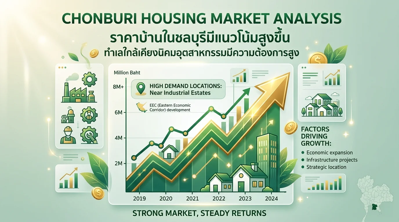 แนวโน้มราคาบ้านโซนชลบุรี มีโอกาสปรับขึ้นในช่วง 1–3 ปี