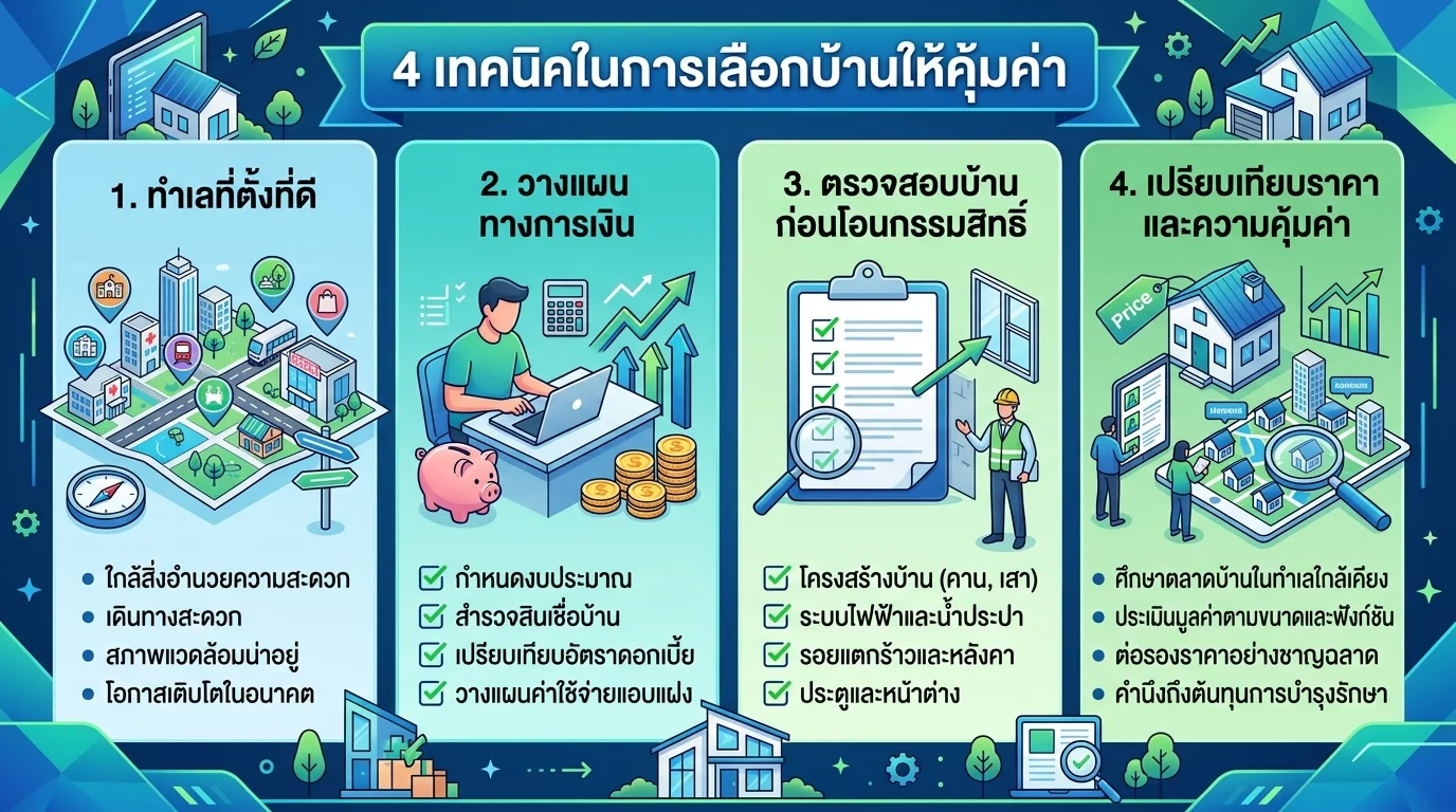 เทคนิคเลือกบ้านให้คุ้มค่า ดูอะไรบ้างก่อนตัดสินใจซื้อ