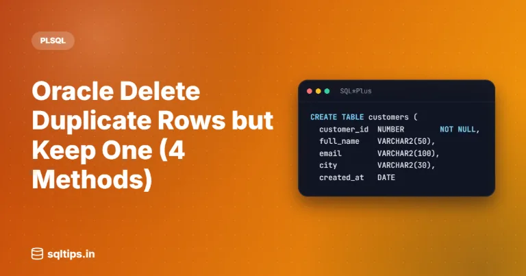Oracle Delete Duplicate Rows but Keep One (4 Methods)