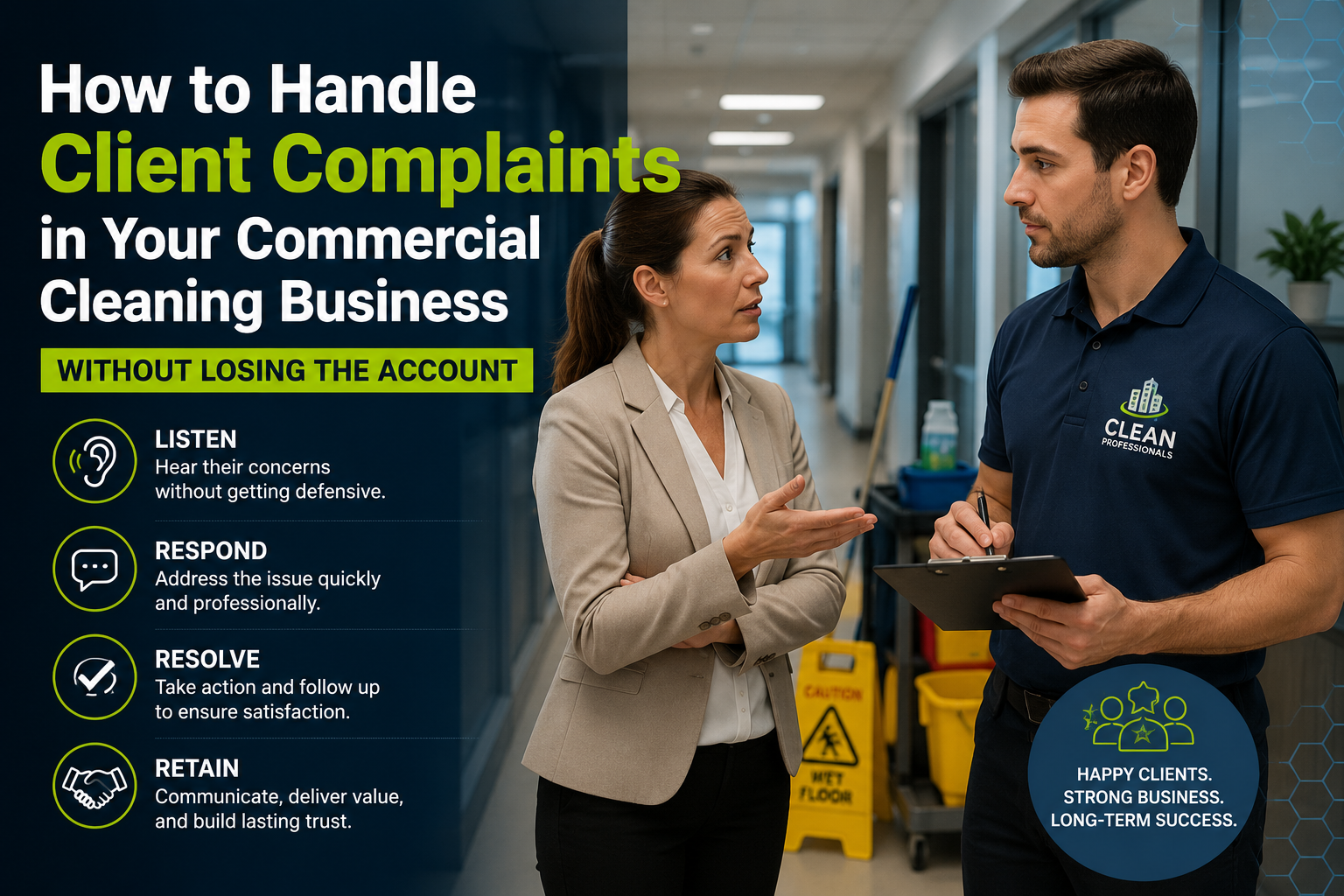 How to Handle Client Complaints in Your Commercial Cleaning Business Without Losing the Account featured image