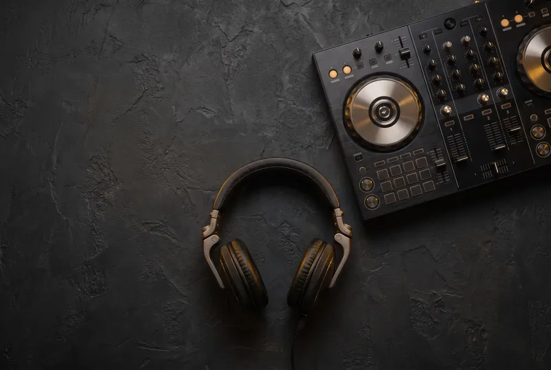 DJ booth and controller