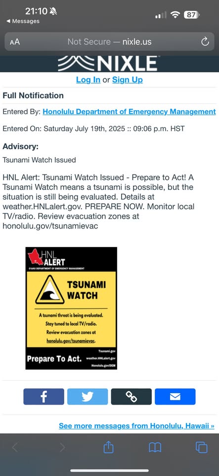 TSUNAMI WATCH - Hawaii | Stolen Stuff Hawaii