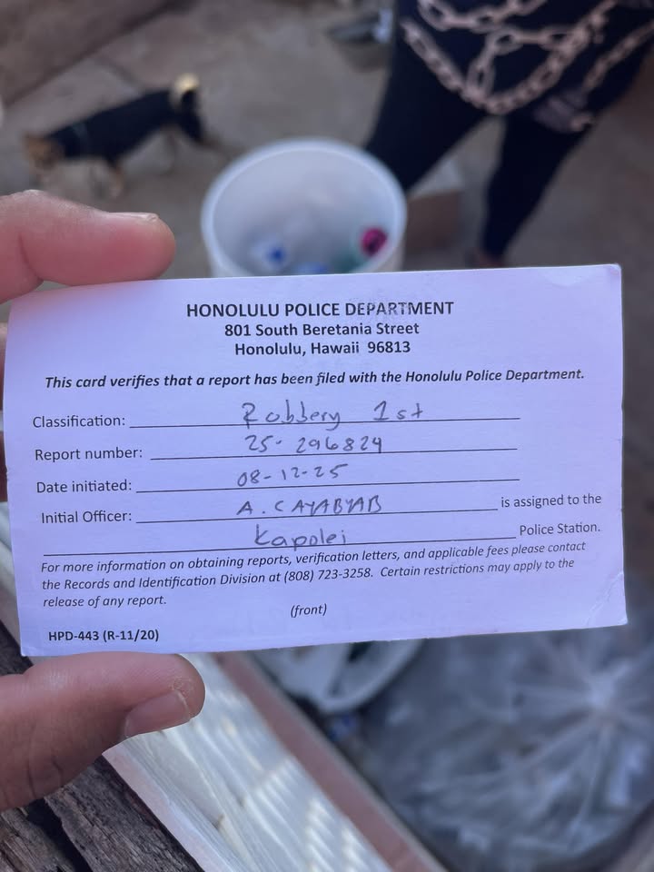 ROBBERY - Honokai Hale, Kapolei, Oahu | Stolen Stuff Hawaii