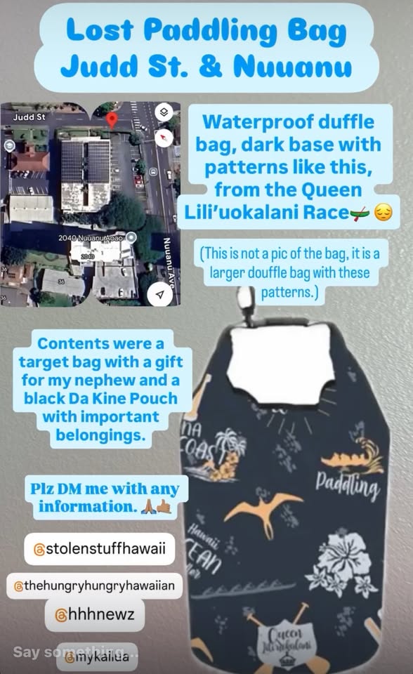 LOST ITEM - Judd & Nuuanu, Honolulu | Stolen Stuff Hawaii