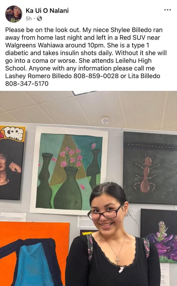 MISSING PERSON - Hawaii | Stolen Stuff Hawaii