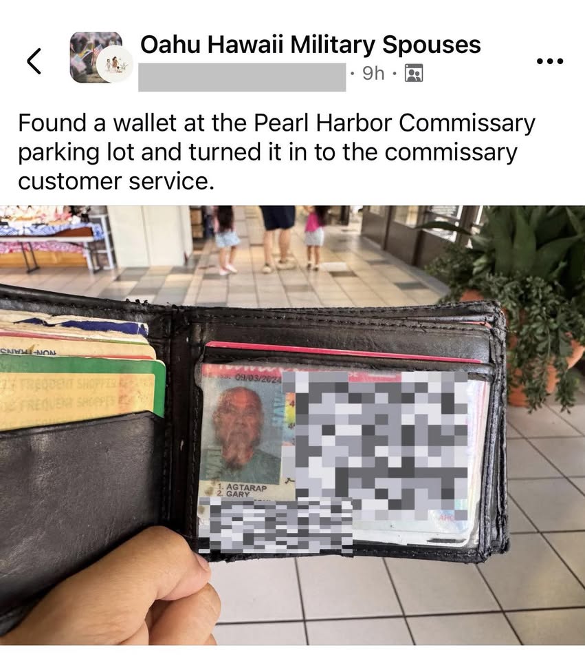 FOUND ITEM - Pearl Harbor Commissary, Oahu | Stolen Stuff Hawaii