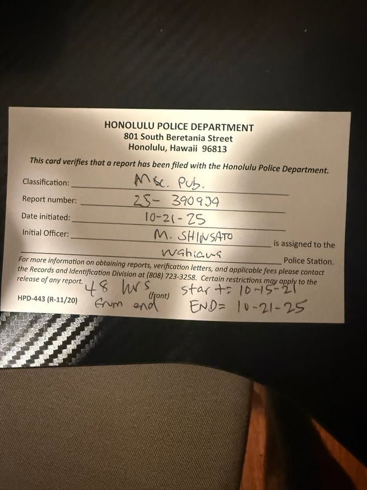 VEHICLE THEFT - Hawaii | Stolen Stuff Hawaii