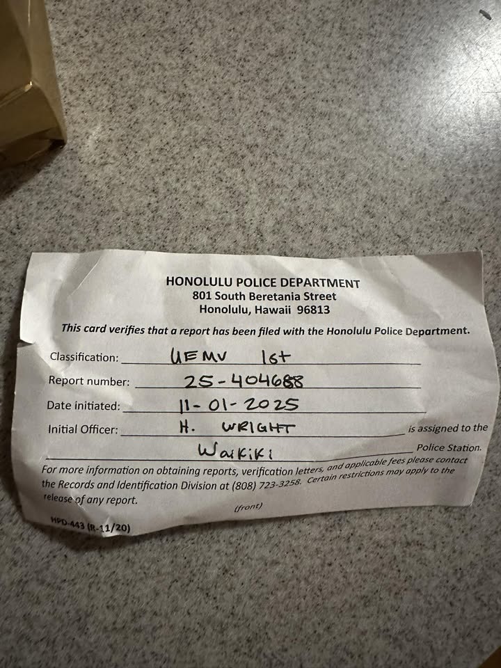 UEMV - Ross parking lot in Waikīkī, Honolulu | Stolen Stuff Hawaii