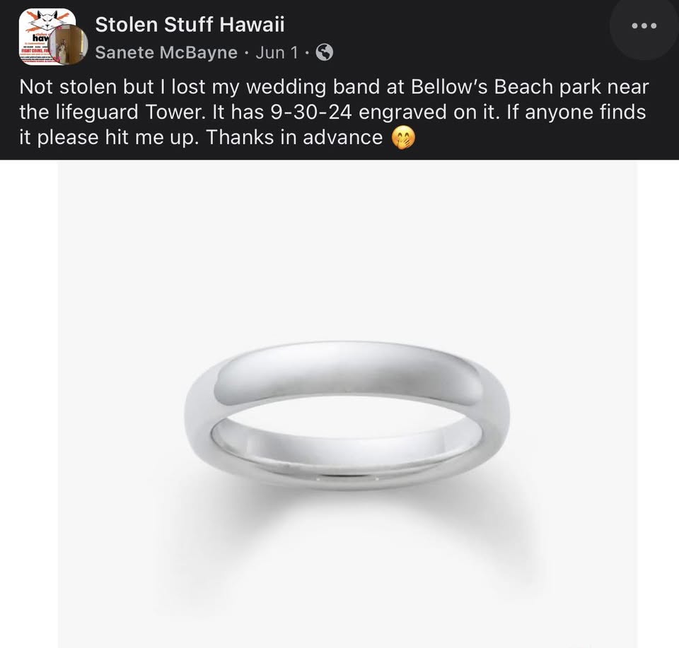 LOST ITEM - Hawaii | Stolen Stuff Hawaii
