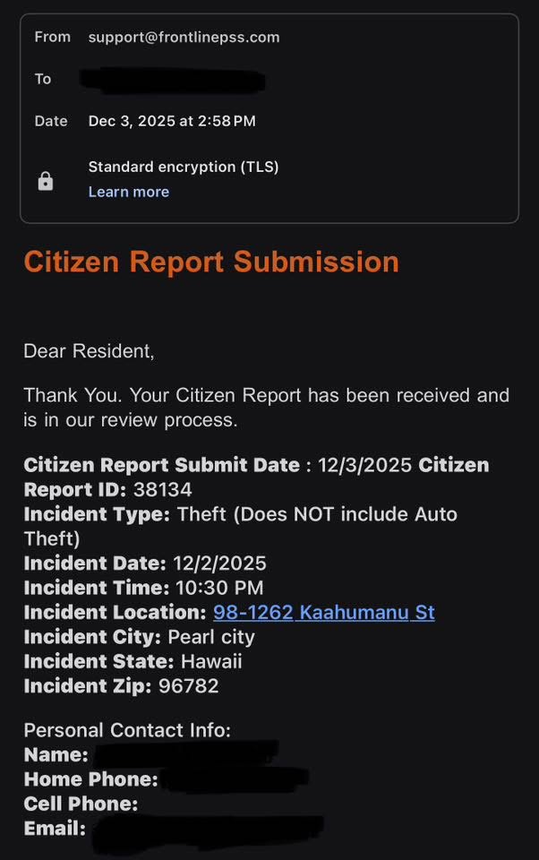 THEFT - Black Angus Pearl City, Pearl City, Oahu | Stolen Stuff Hawaii