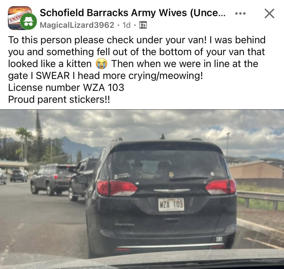 AWARENESS - Schofield Barracks, Oahu | Stolen Stuff Hawaii