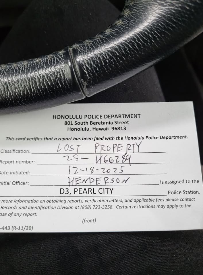 LOST ITEM - Walmart Pearl City, Pearl City, Oahu | Stolen Stuff Hawaii