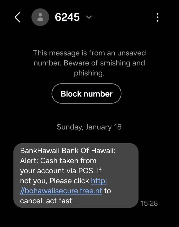 SCAM - Unknown | Stolen Stuff Hawaii