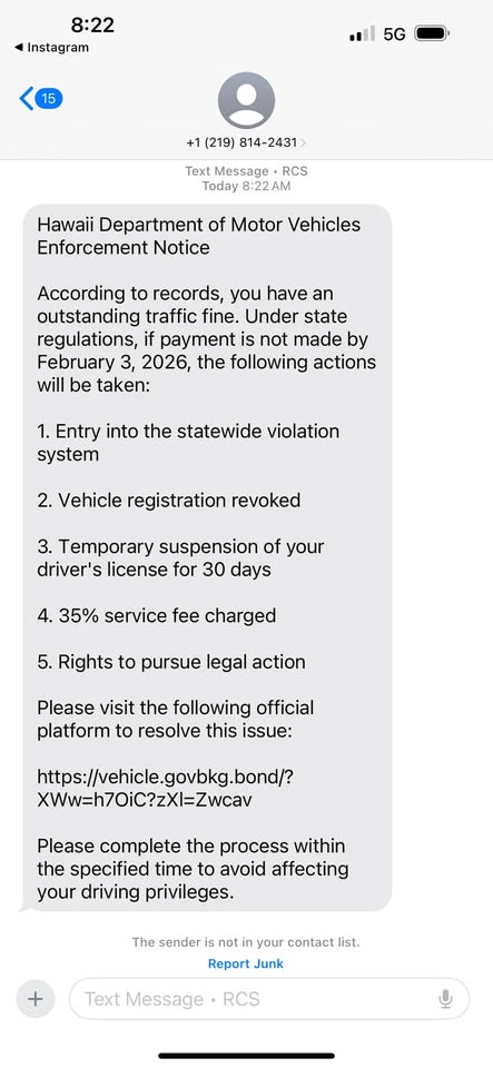 SCAM - Unknown | Stolen Stuff Hawaii