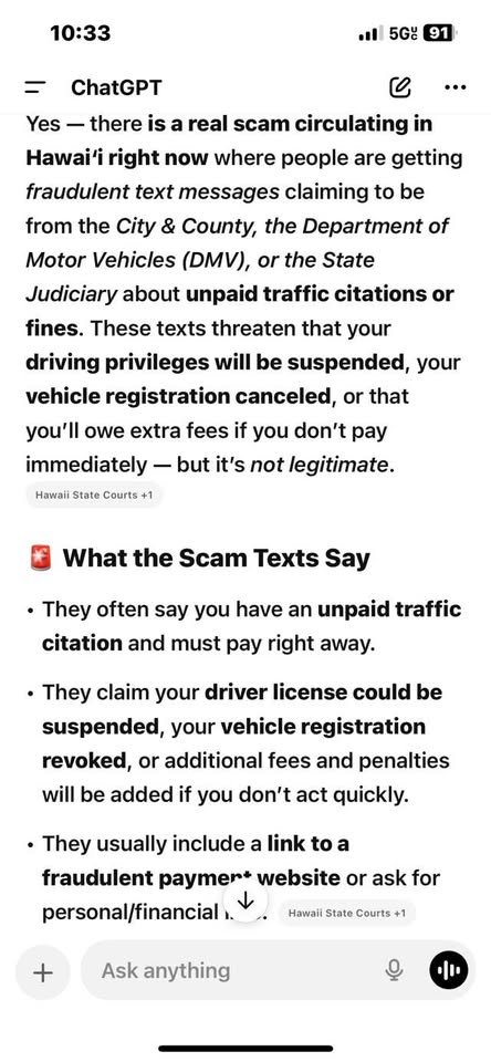 SCAM - Unknown | Stolen Stuff Hawaii