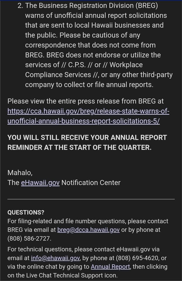SCAM - Unknown | Stolen Stuff Hawaii