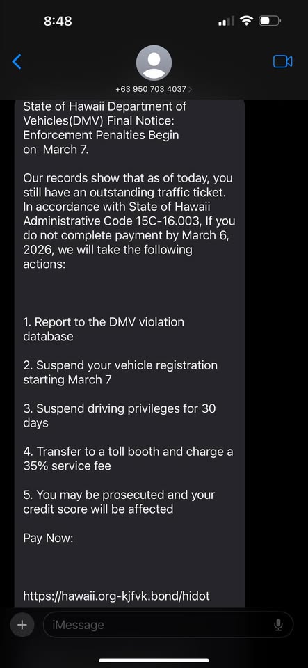 SCAM - Unknown | Stolen Stuff Hawaii