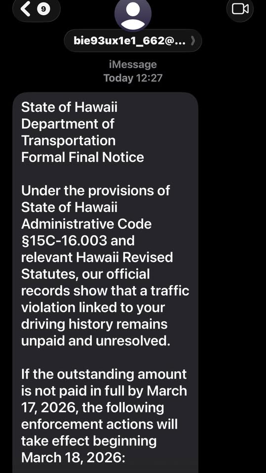 SCAM - Unknown | Stolen Stuff Hawaii