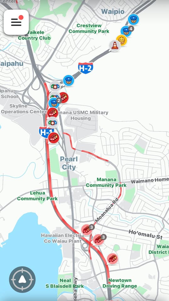 TRAFFIC INCIDENT - H-1/H-2 split, Oahu | Stolen Stuff Hawaii