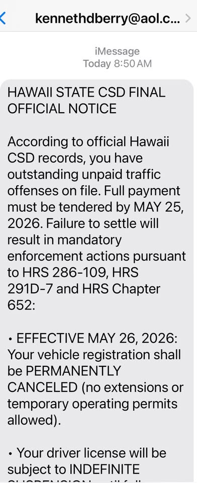 SCAM - Unknown | Stolen Stuff Hawaii