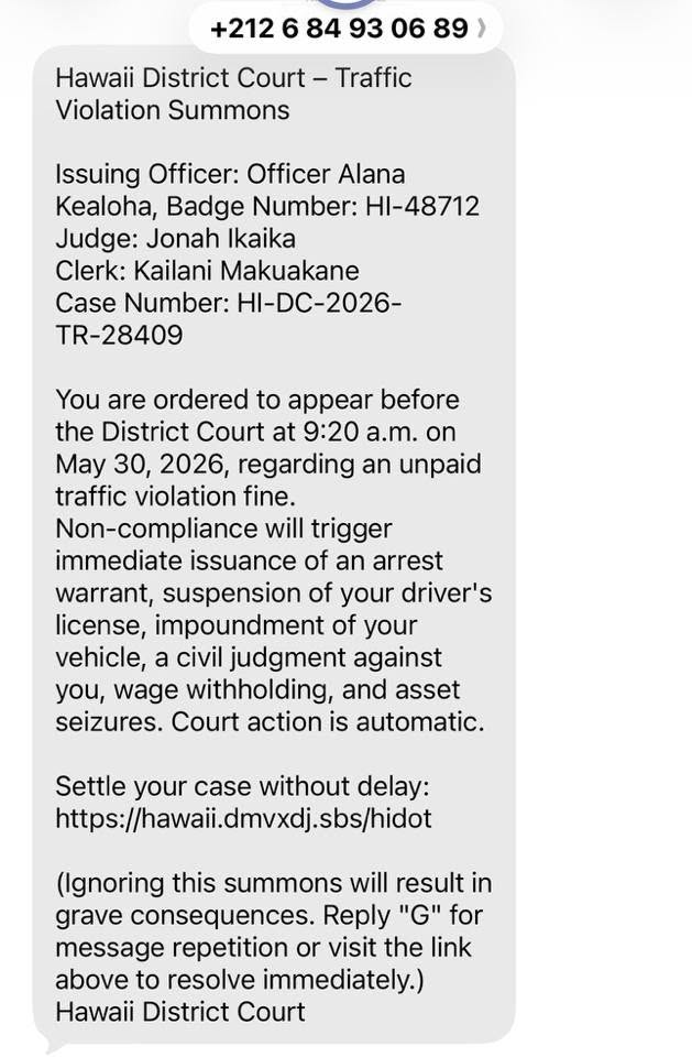 SCAM - Unknown | Stolen Stuff Hawaii