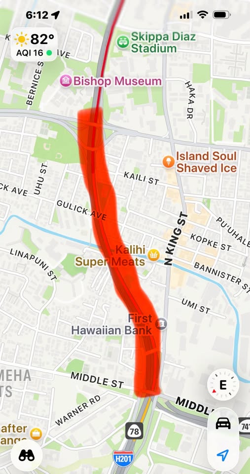ROAD CLOSURE - Middle Street merge, Likelike Highway off-ramp, King Street on-ramp, Airport Viaduct on-ramp, Likelike Highway on-ramp, Middle Street off-ramp, Ola Lane overpass | Stolen Stuff Hawaii