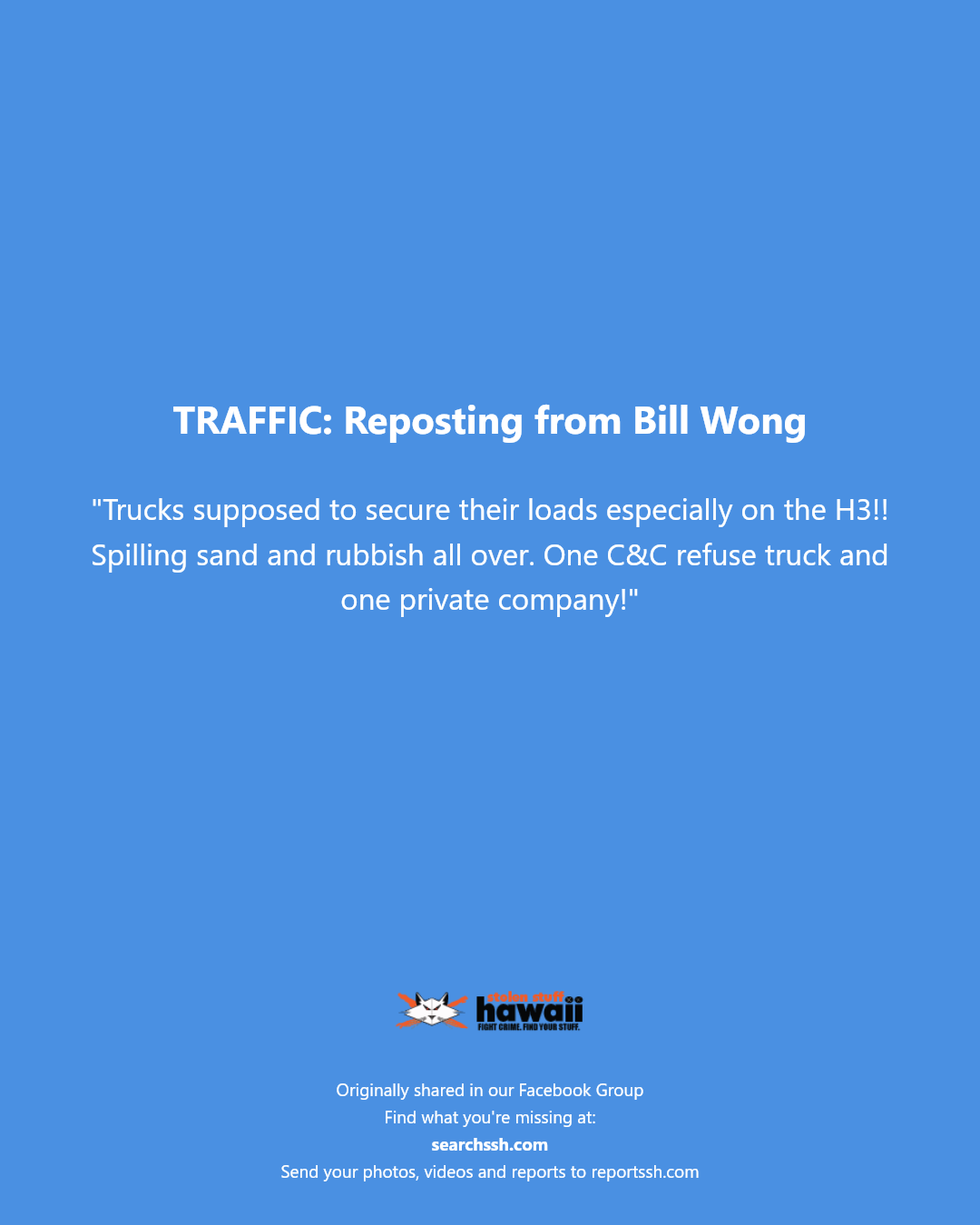 TRAFFIC - Hawaii | Stolen Stuff Hawaii