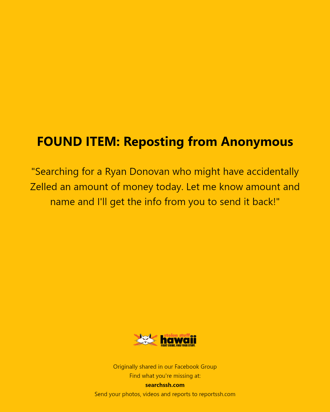 FOUND ITEM - Hawaii | Stolen Stuff Hawaii