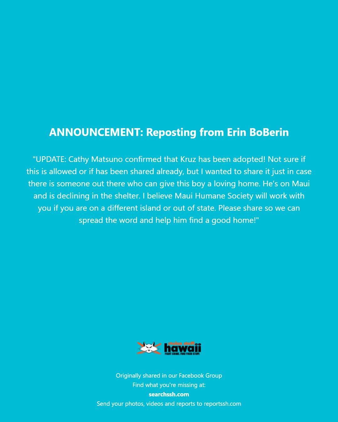 ANNOUNCEMENT - Hawaii | Stolen Stuff Hawaii