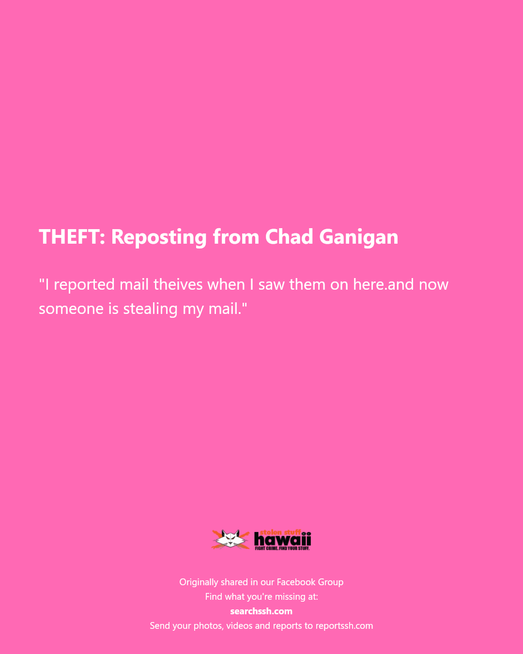 THEFT - Hawaii | Stolen Stuff Hawaii