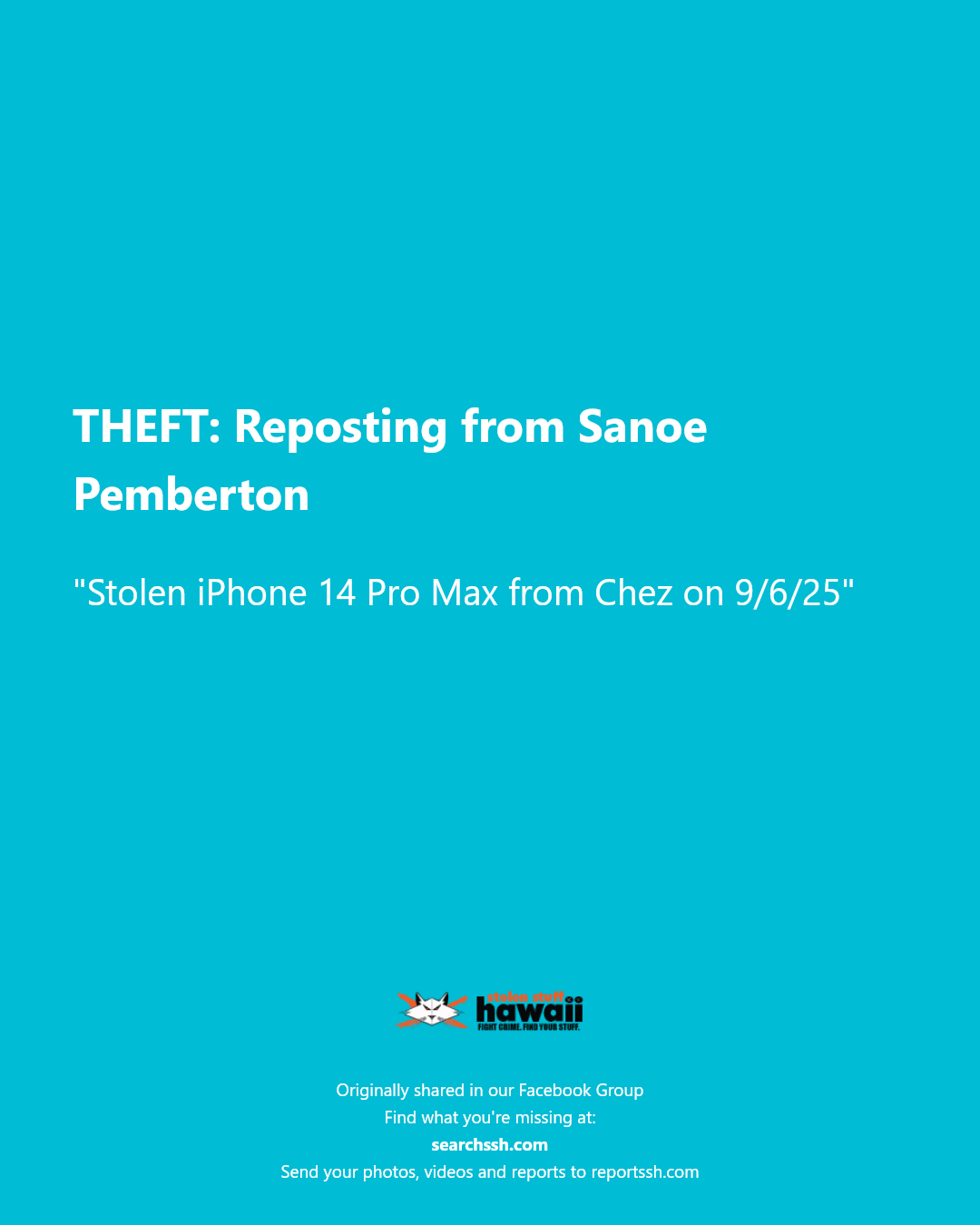 THEFT - Hawaii | Stolen Stuff Hawaii