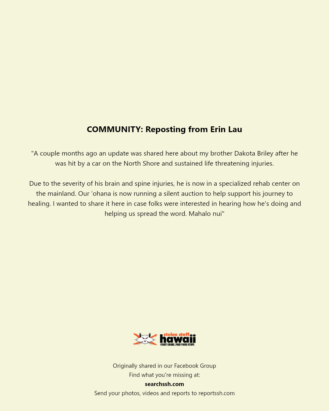 COMMUNITY - North Shore, Oahu | Stolen Stuff Hawaii