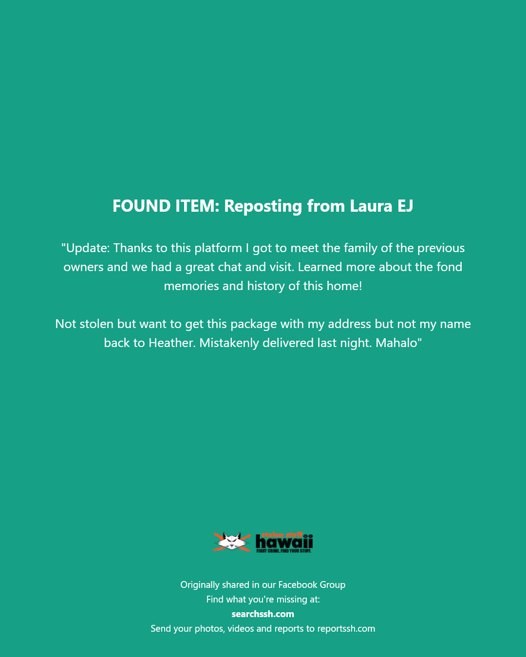 FOUND ITEM - Hawaii | Stolen Stuff Hawaii