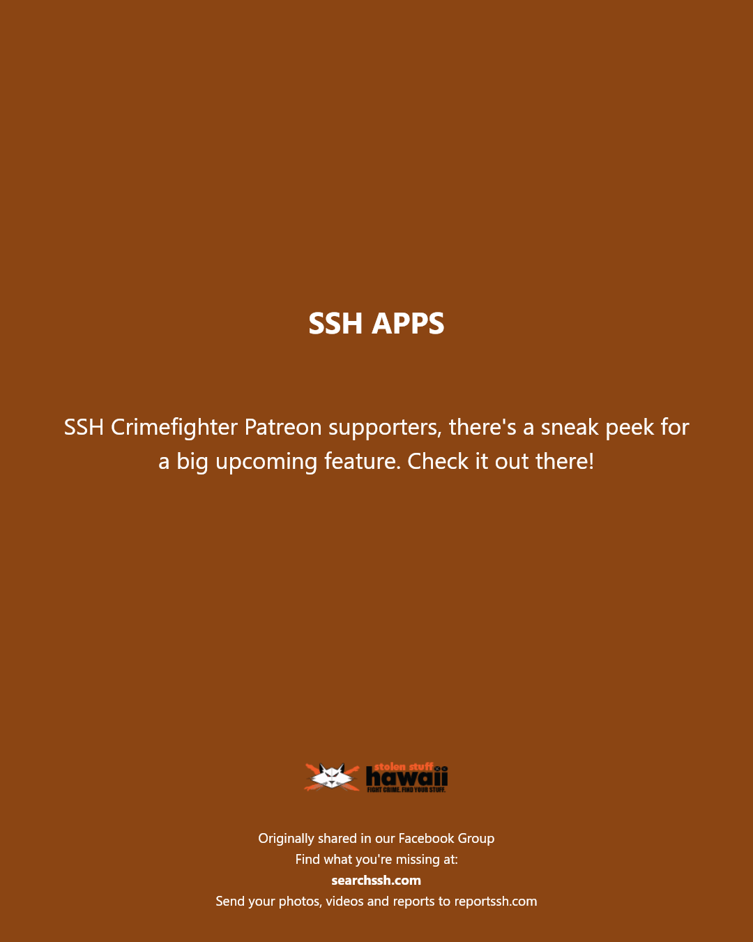 SSH APPS - Hawaii | Stolen Stuff Hawaii