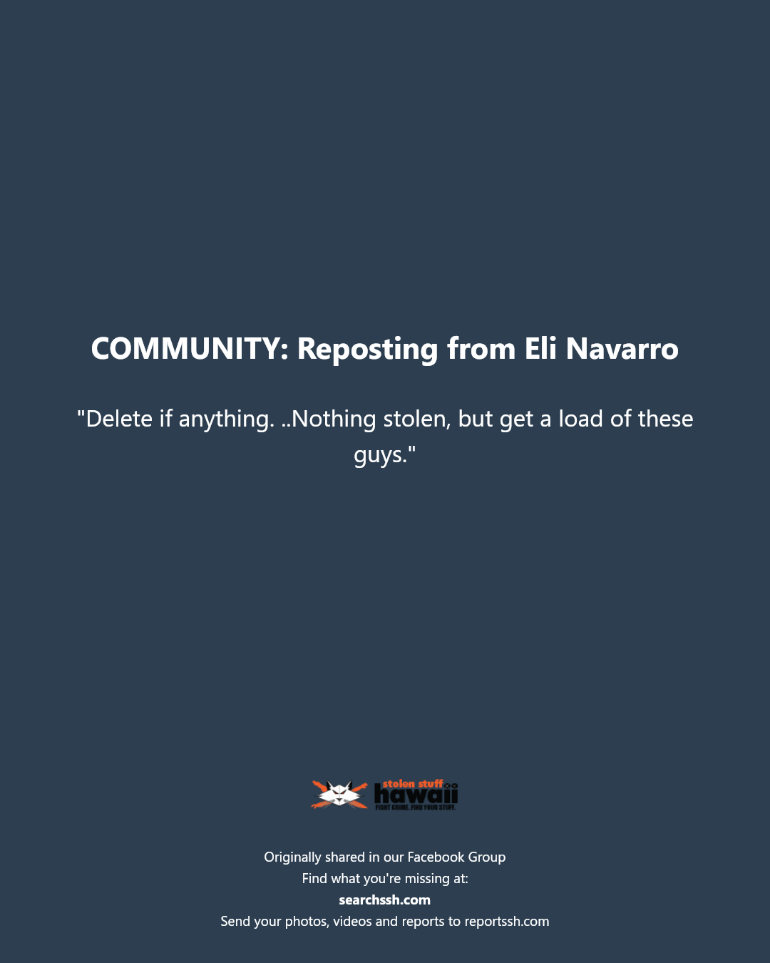 COMMUNITY - Hawaii | Stolen Stuff Hawaii