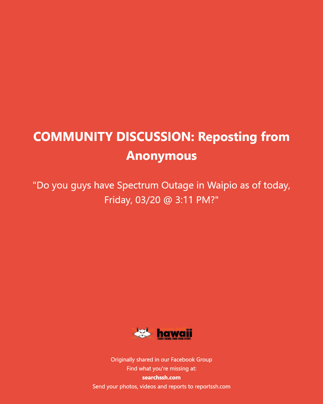 COMMUNITY DISCUSSION - Waipio, Oahu | Stolen Stuff Hawaii