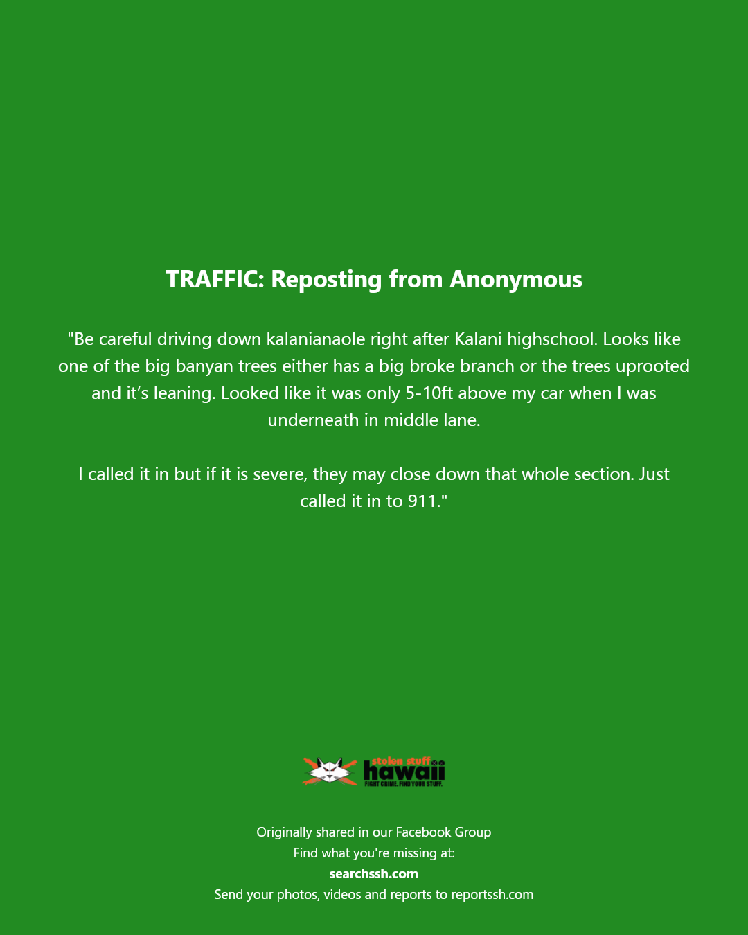TRAFFIC - Kalanianaole Highway near Kalani High School, Honolulu, Oahu | Stolen Stuff Hawaii