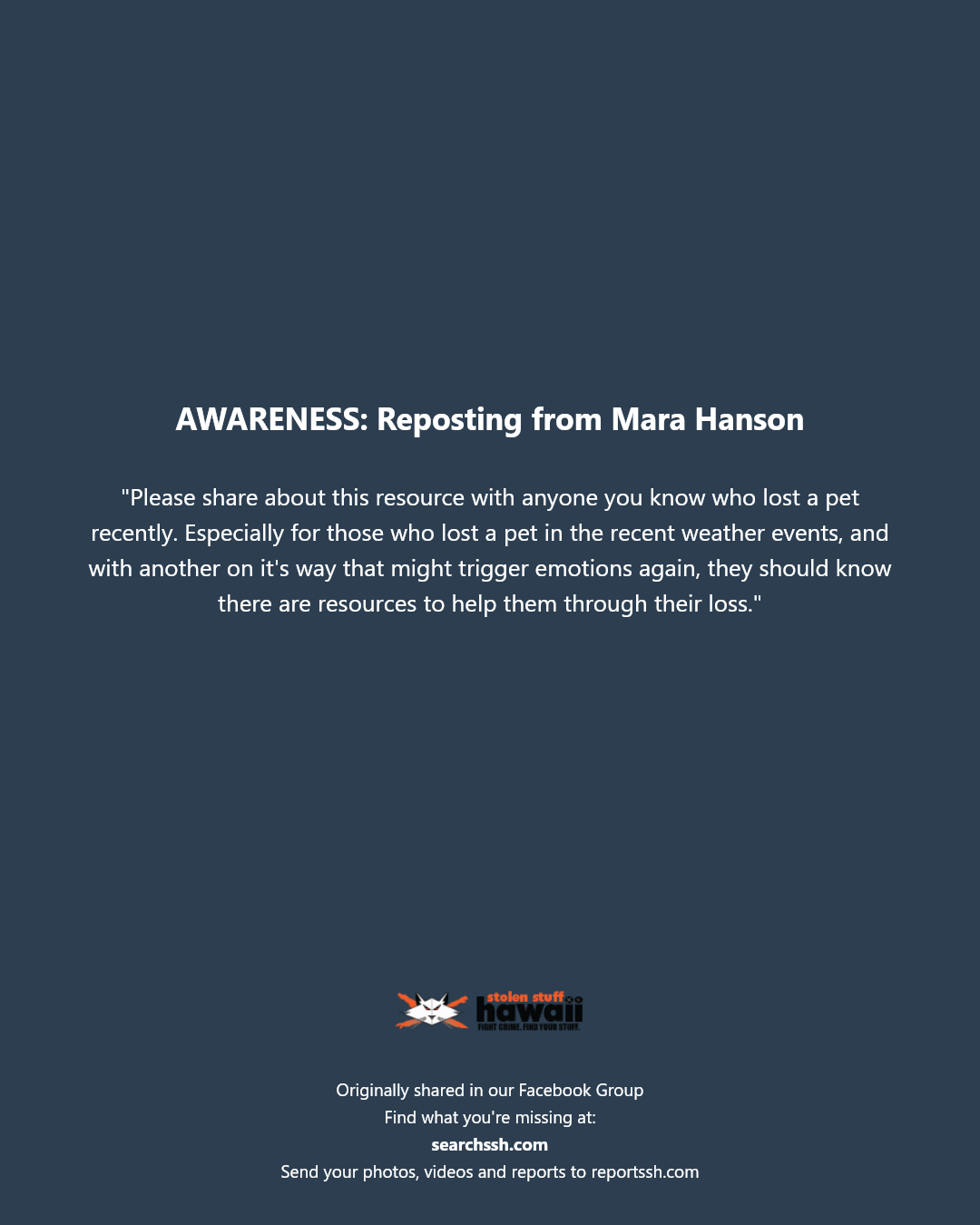 AWARENESS - Unknown | Stolen Stuff Hawaii
