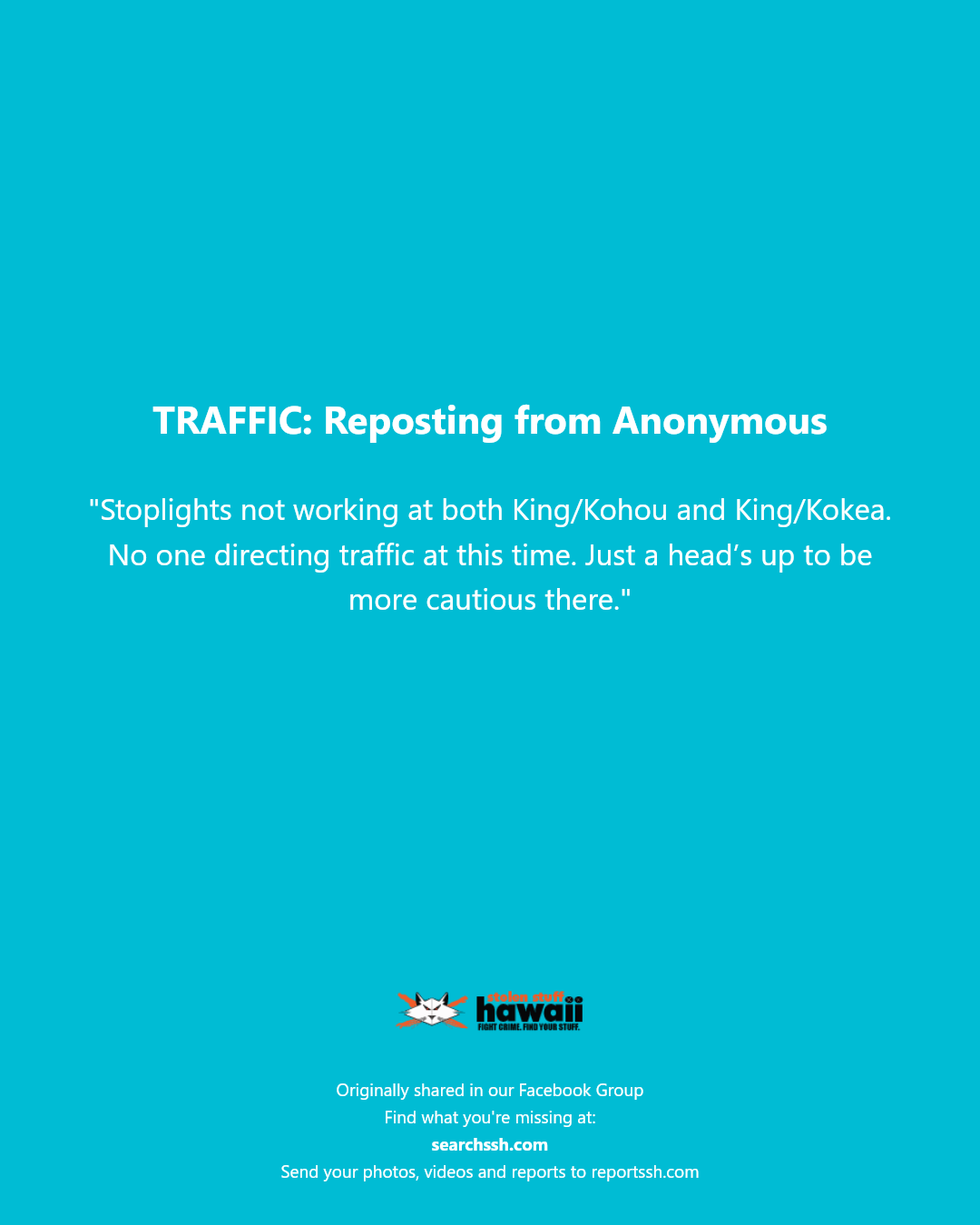 TRAFFIC - King Street and Kohou Street, Honolulu | Stolen Stuff Hawaii