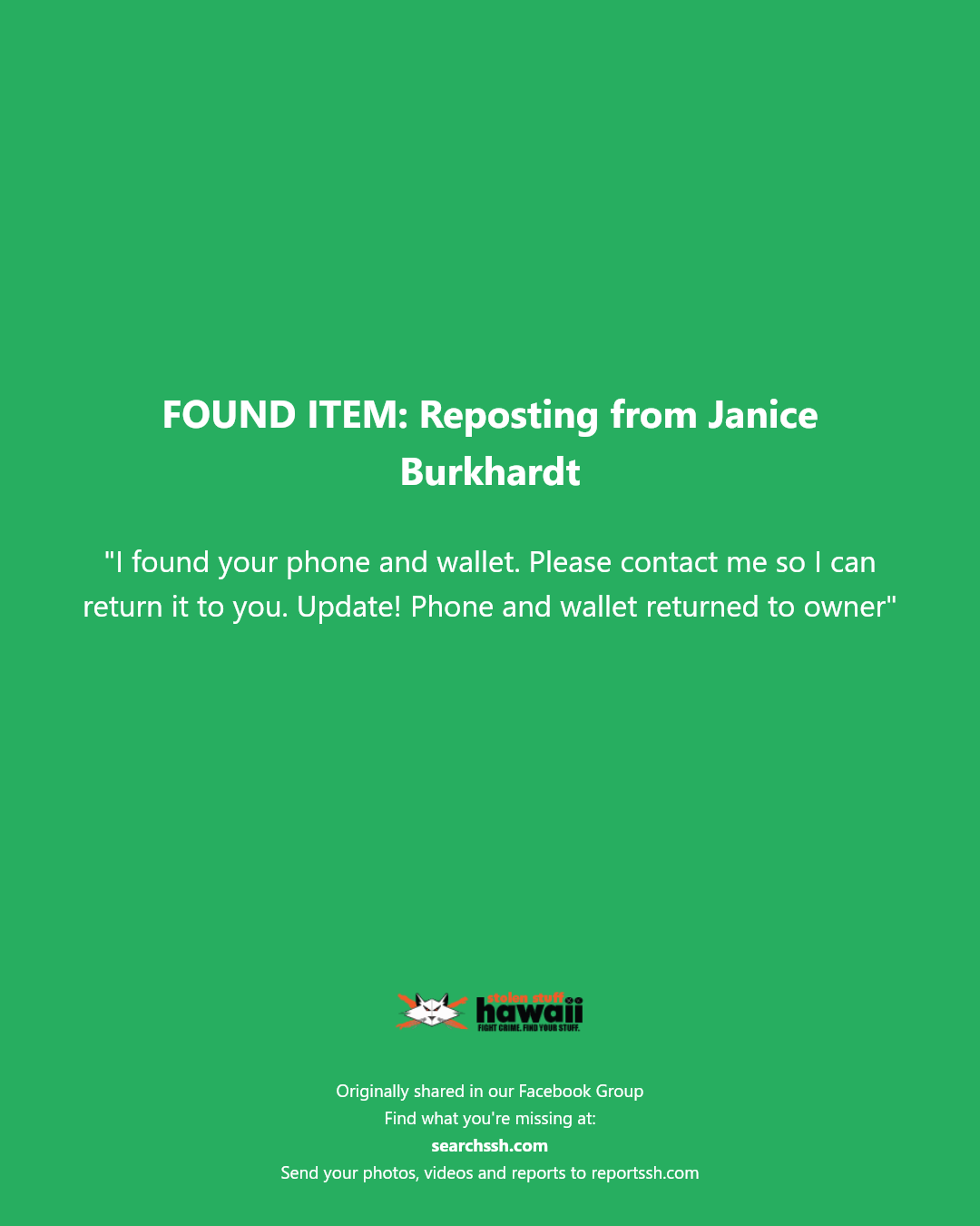 FOUND ITEM - Unknown | Stolen Stuff Hawaii