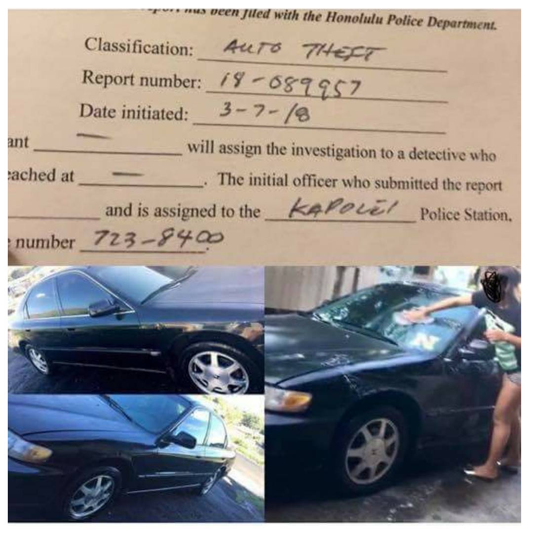 VEHICLE THEFT - Sea Country, Oahu | SSH Search